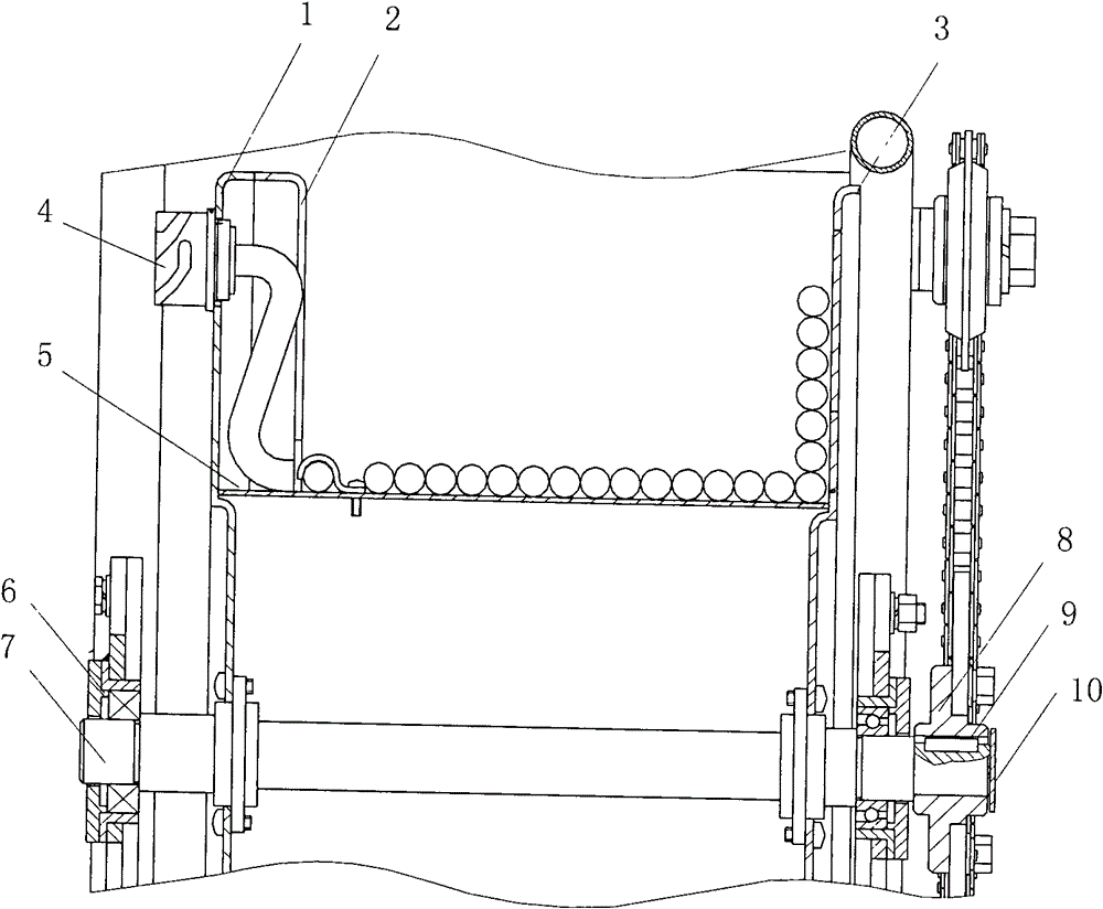 Chain driving type cable winding device with self-protection function