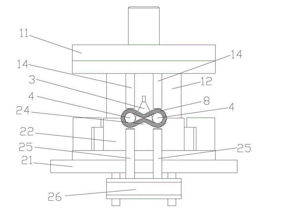 Forming die for machining method for high-strength transverse 8-shaped parts