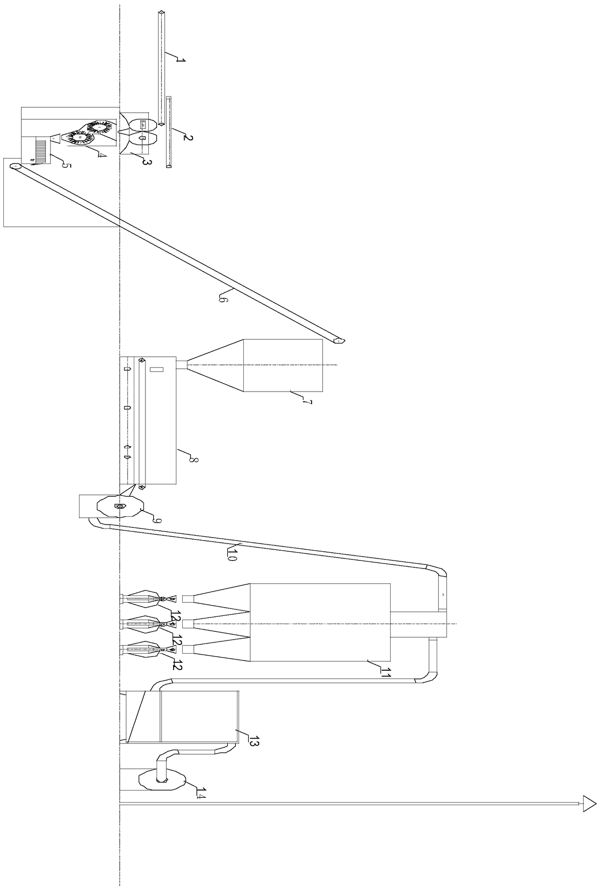 Domestic garbage treatment method and its realization device