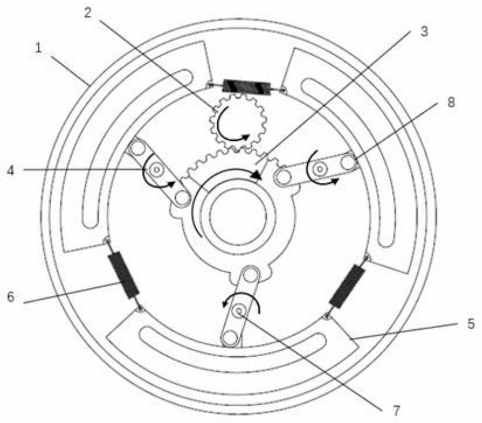 A three-shoe drum brake mechanism