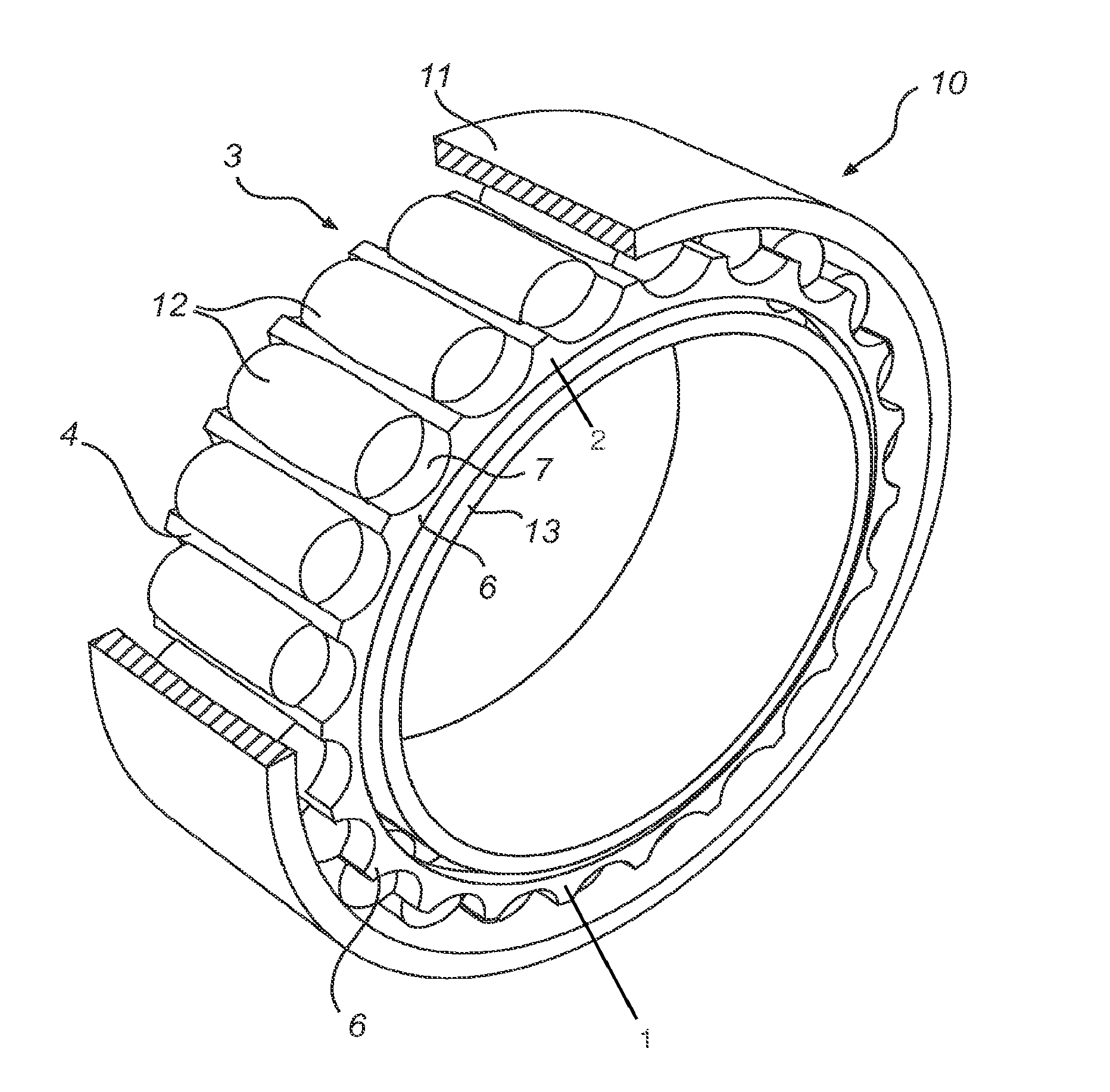 Cage for a toroidal roller bearing