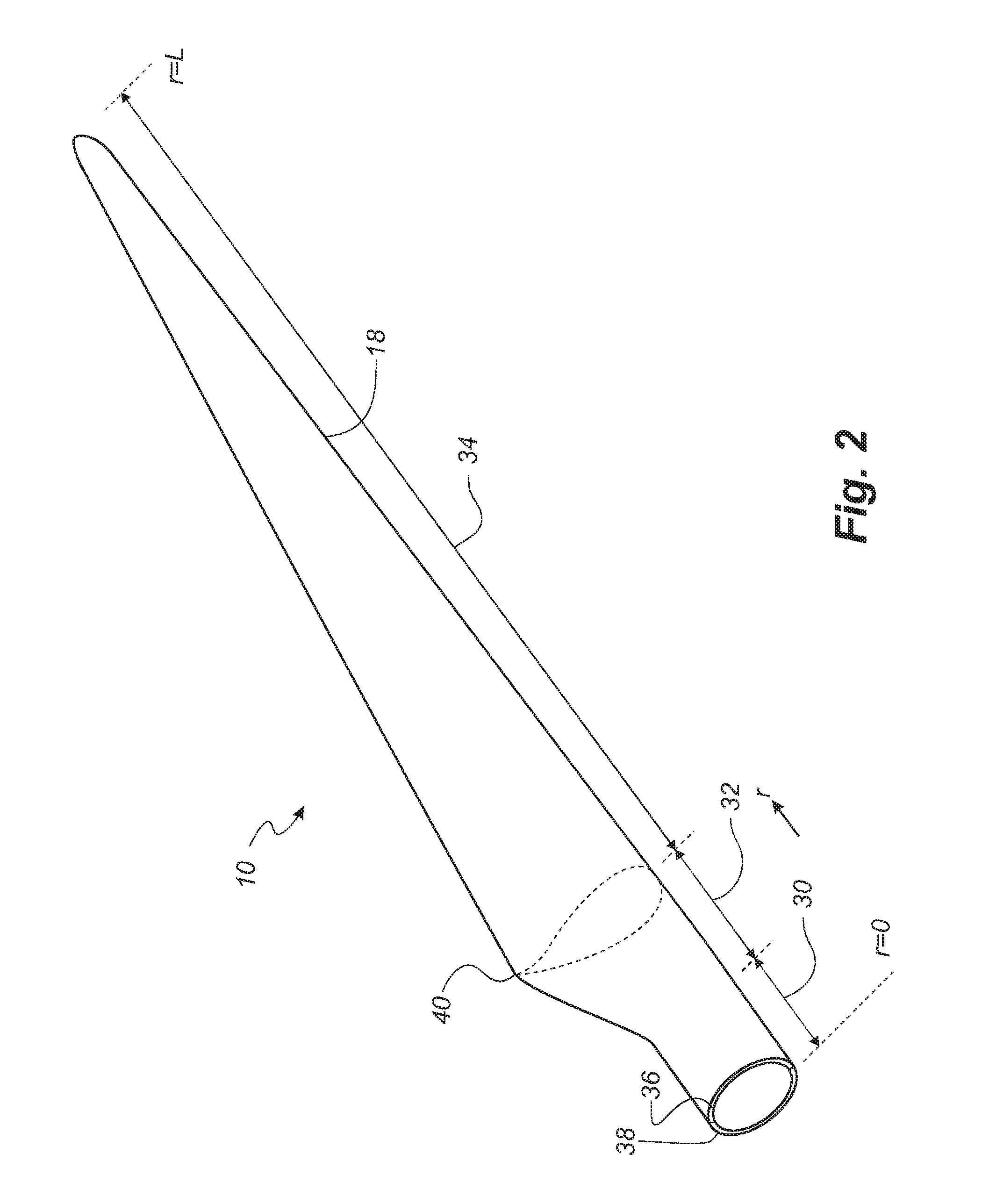 Wind turbine blade with improved fibre transition