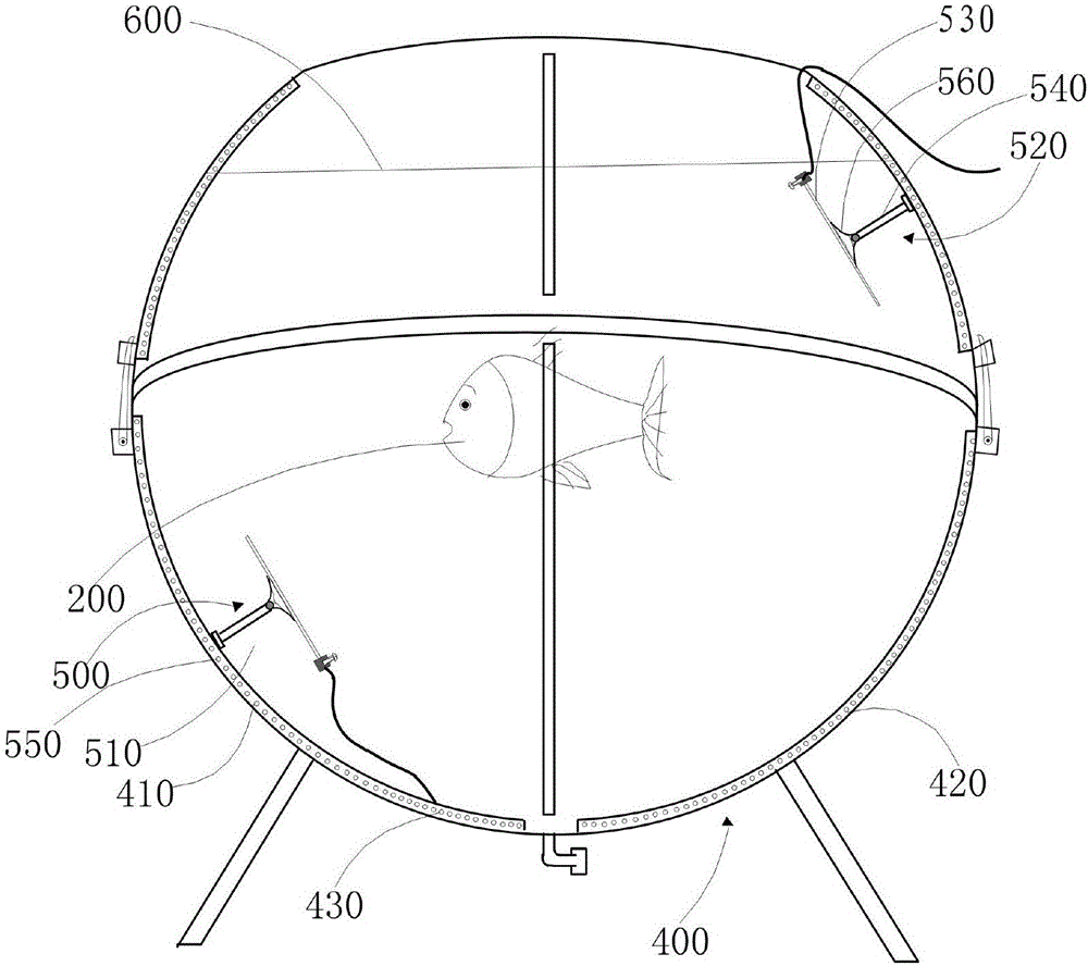 Fish state monitoring device capable of achieving multi-angle thunderstrike