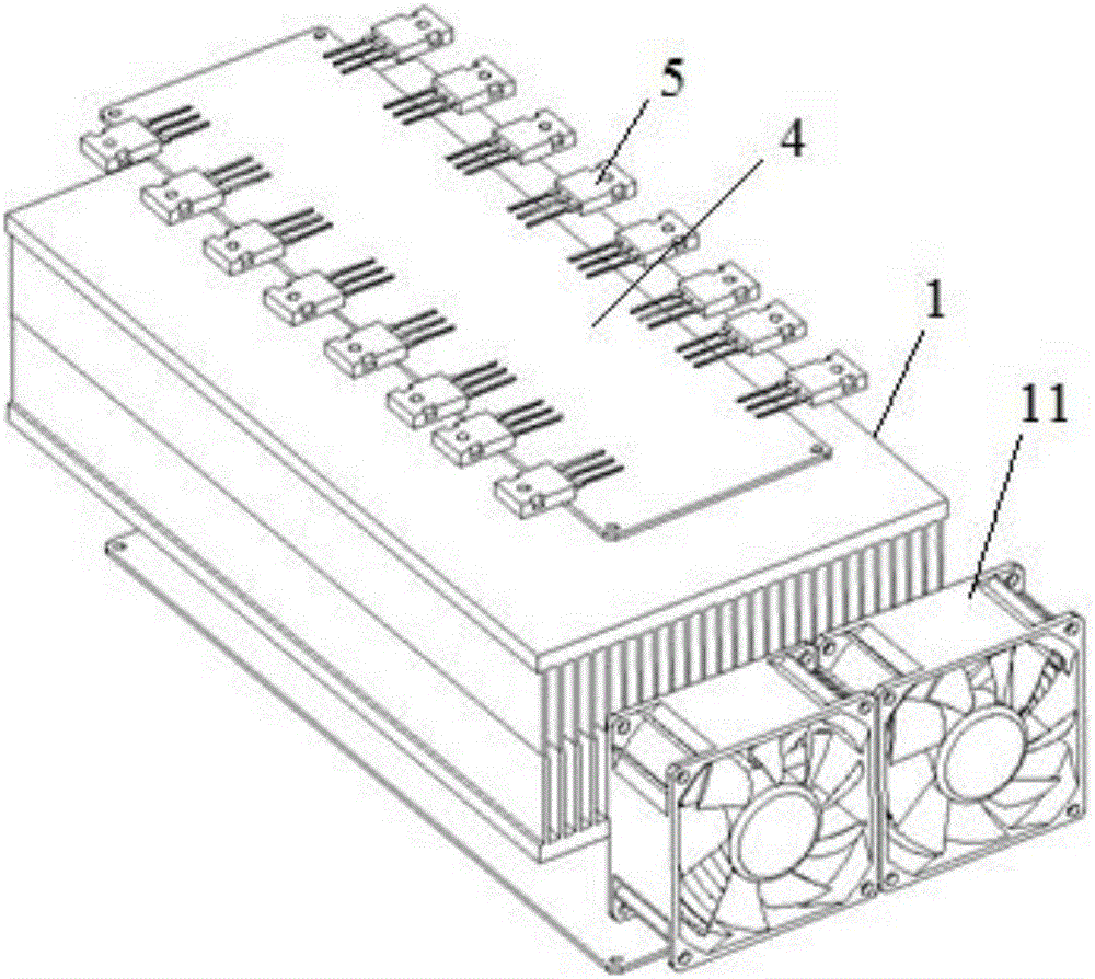 Large power loaded MOS pipe heat radiation apparatus