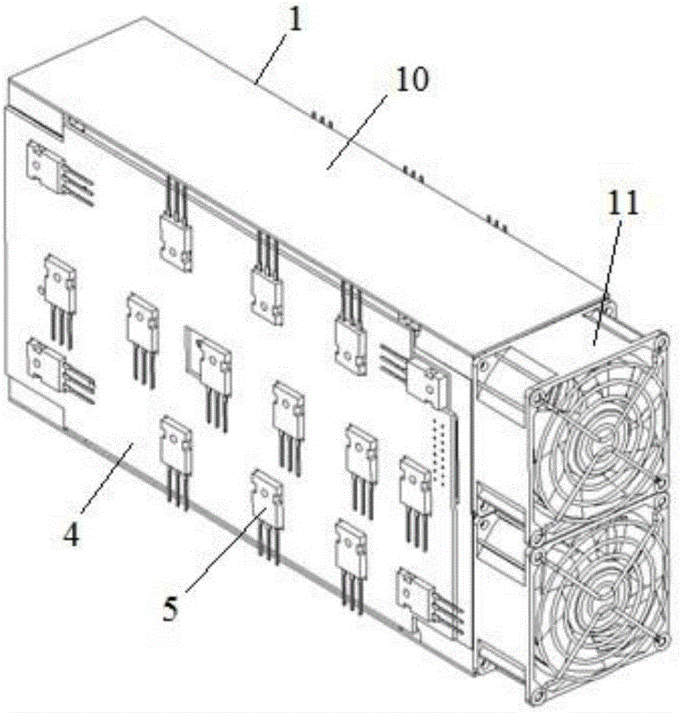 Large power loaded MOS pipe heat radiation apparatus