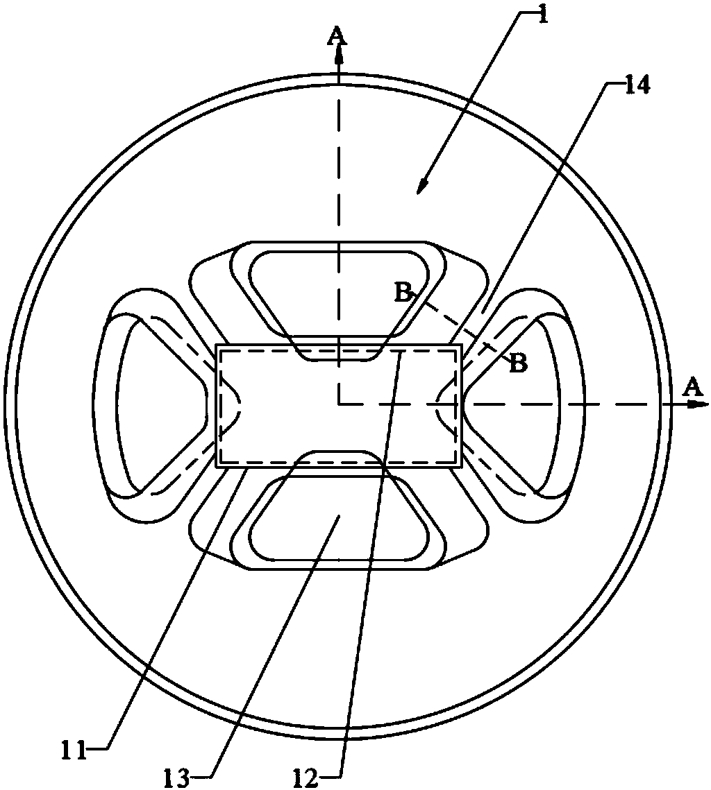 Die applicable to deflection of small and long cantilever