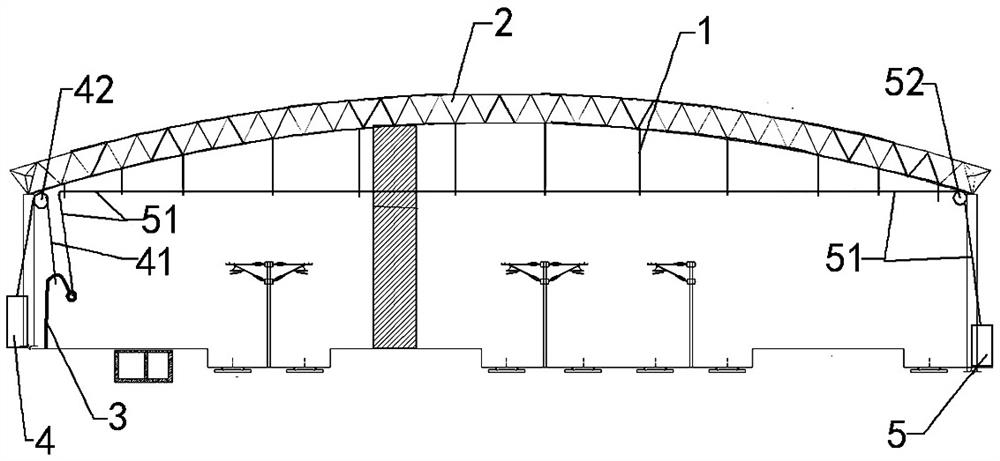 Installation method of flexible cables spanning string beams of existing buildings