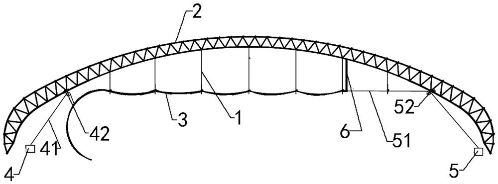 Installation method of flexible cables spanning string beams of existing buildings