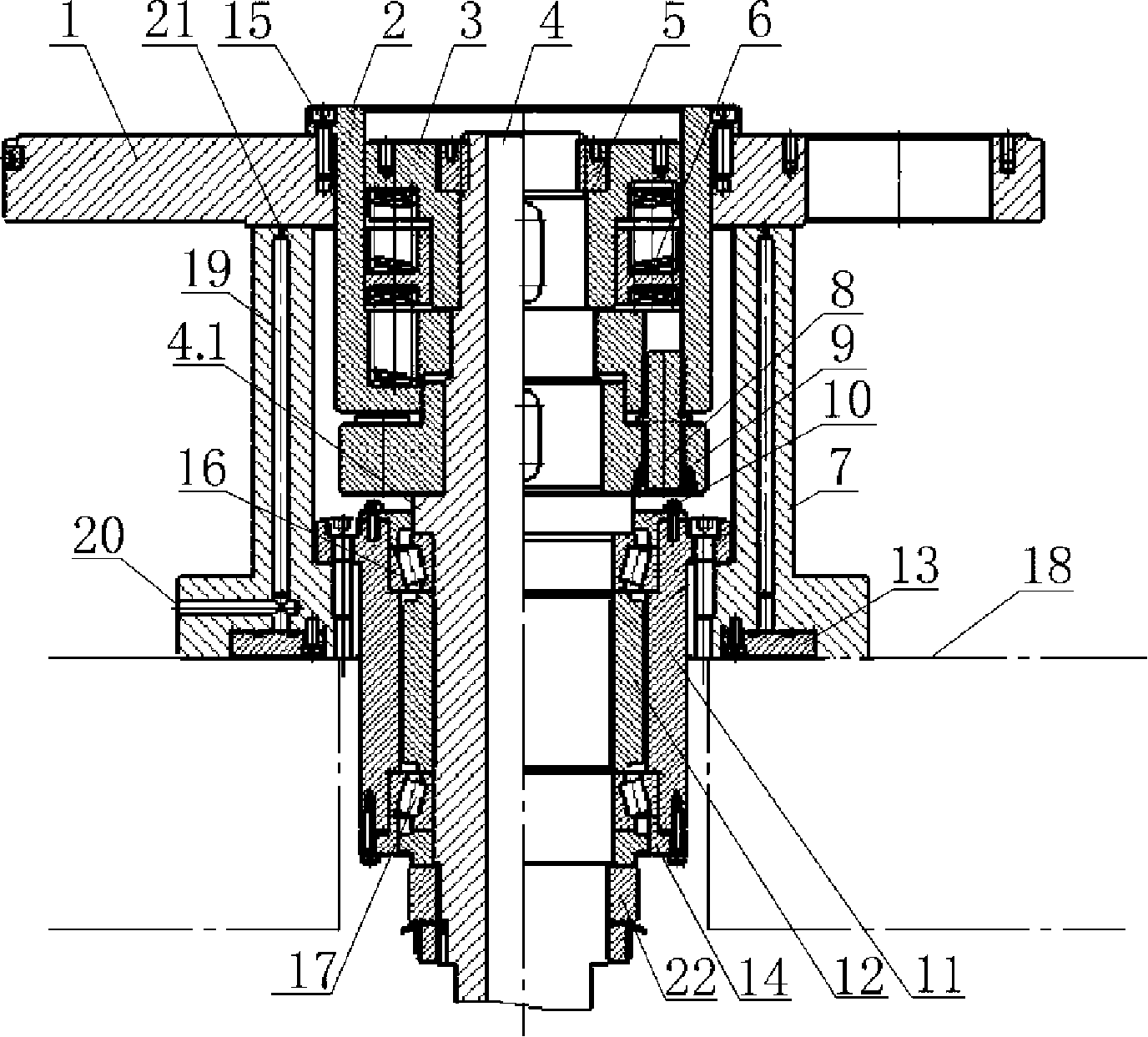 Accurate mechanical bearing and aerostatic bearing associated shafting