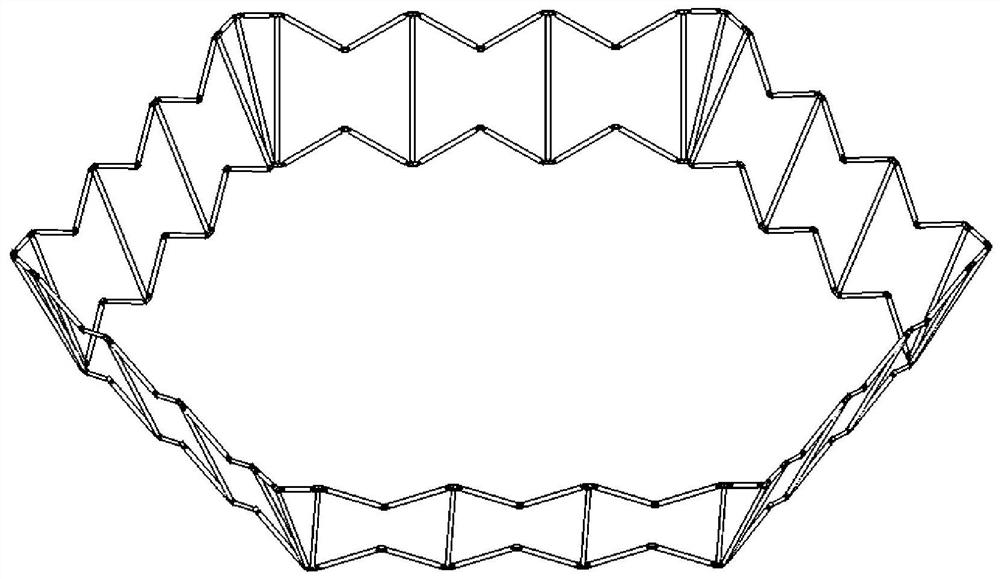 A single-layer regular hexagonal cone deployable truss antenna structure driven by torsion springs