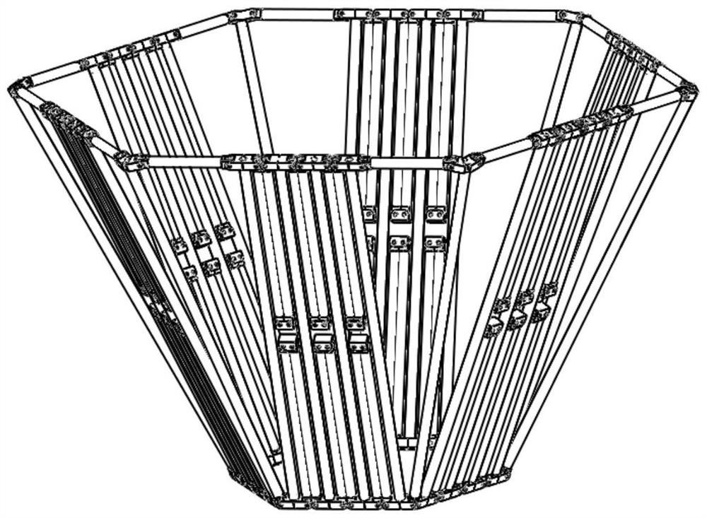 A single-layer regular hexagonal cone deployable truss antenna structure driven by torsion springs