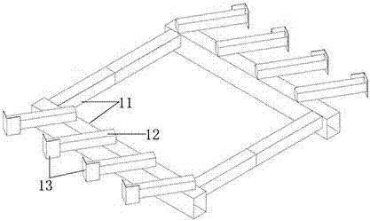 Auxiliary system for interlocking segment large-area paving and achieving method of auxiliary system