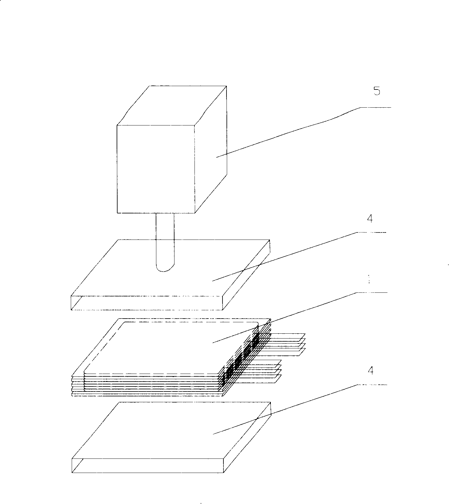 Method for locating laminate type battery pole piece