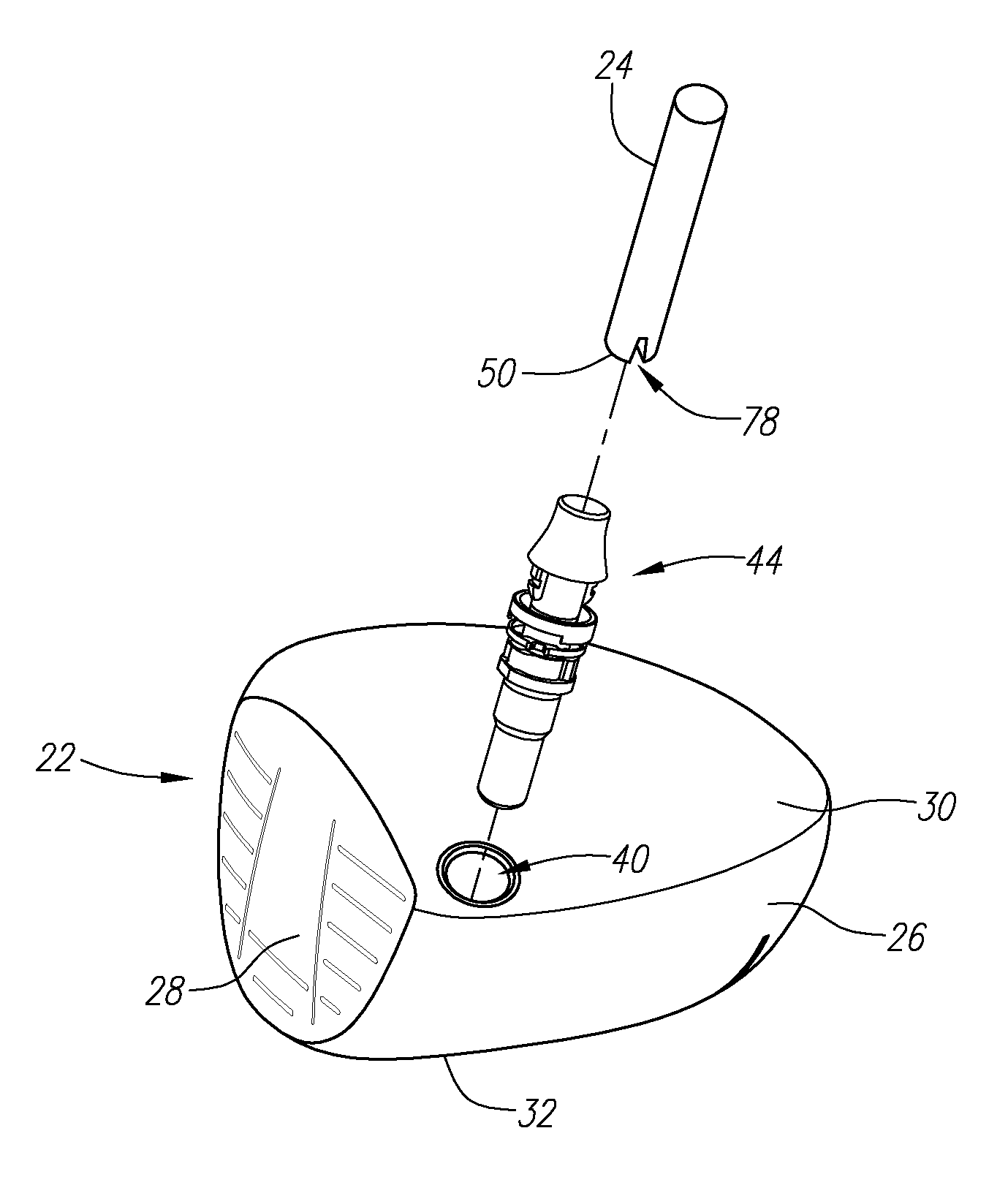 Connection assembly for a golf club