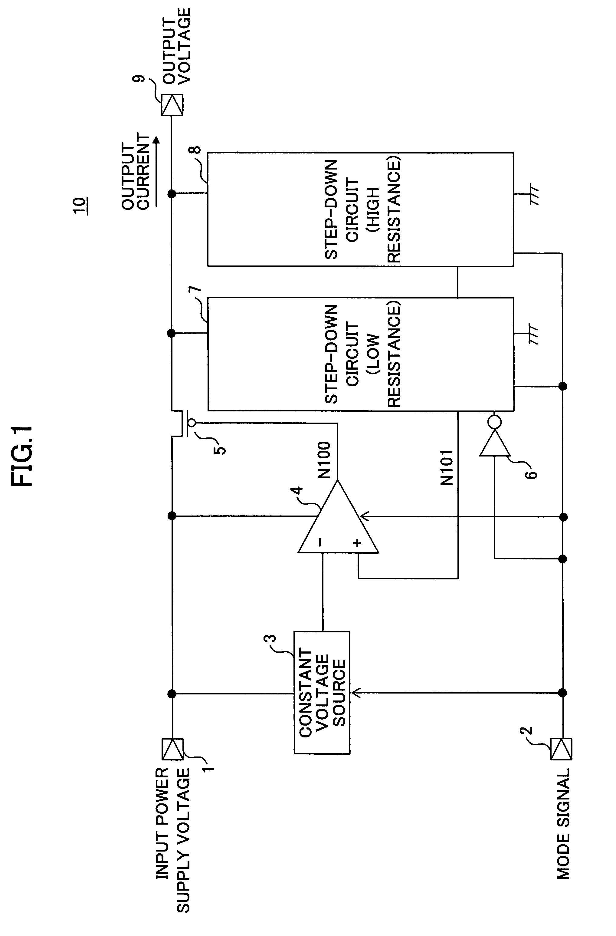 Power supply step-down circuit and semiconductor device