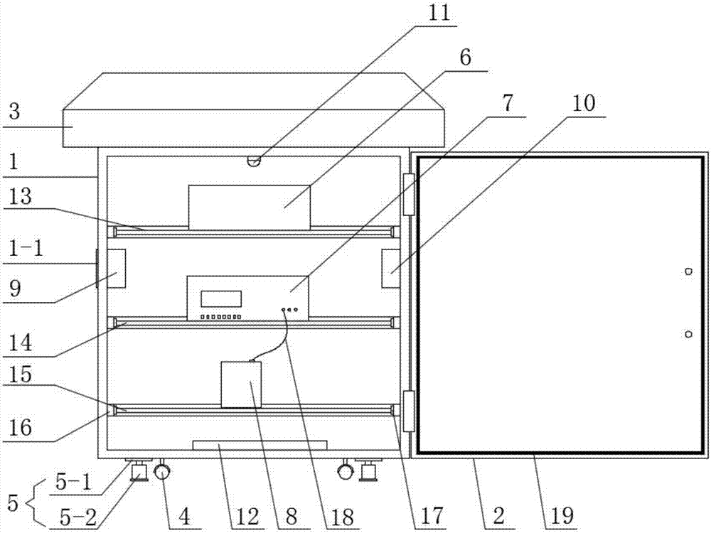 Stable-type outdoor solar power control cabinet with lifting function