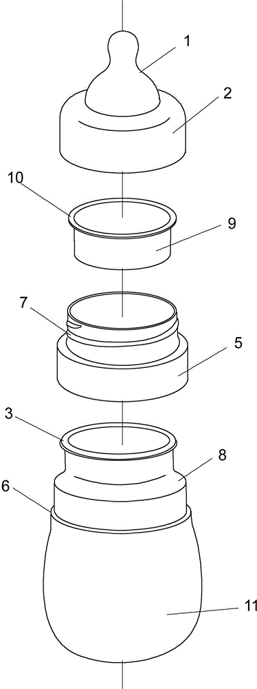 Mounting structure suitable for silica gel milk bottle