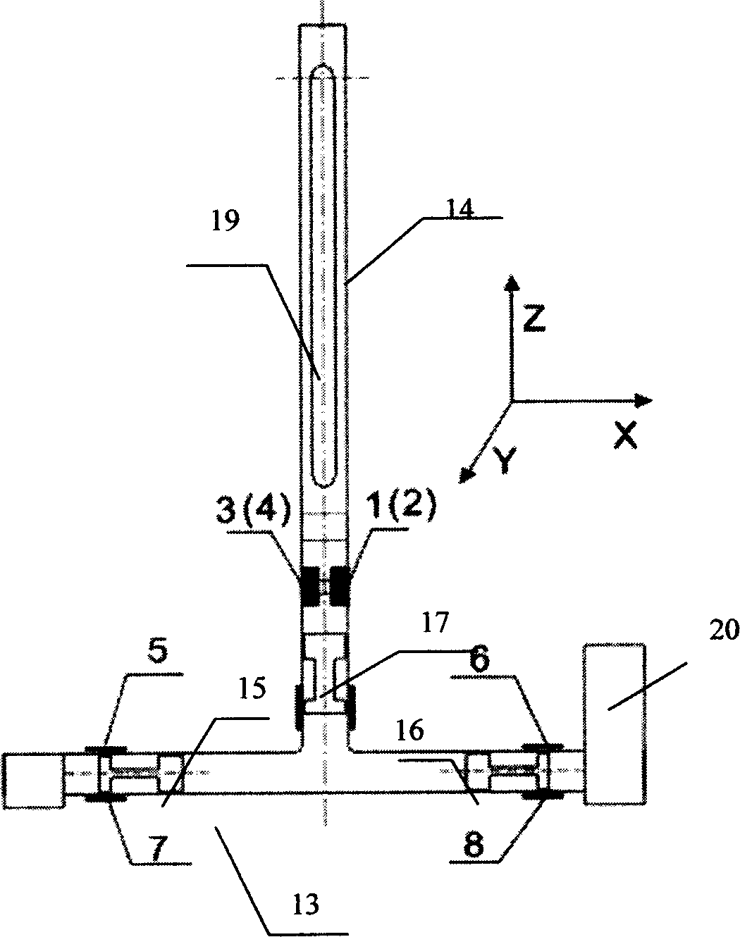 Three-D small range force sensor