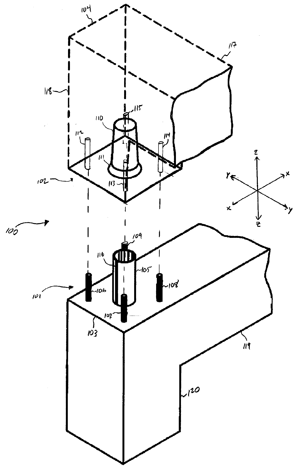 Self-bracing, two-way moment frame precast system for industrial support structure and method of utilizing same