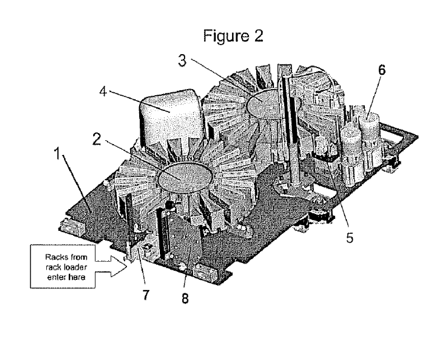 Carousel system for automated chemical or biological analyzers employing linear racks