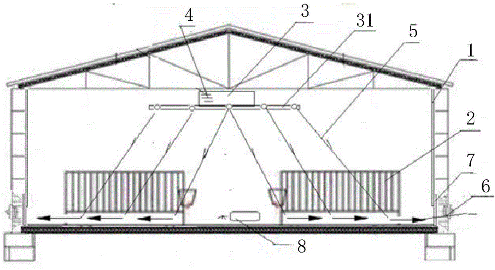 Air purifying system for breeding house