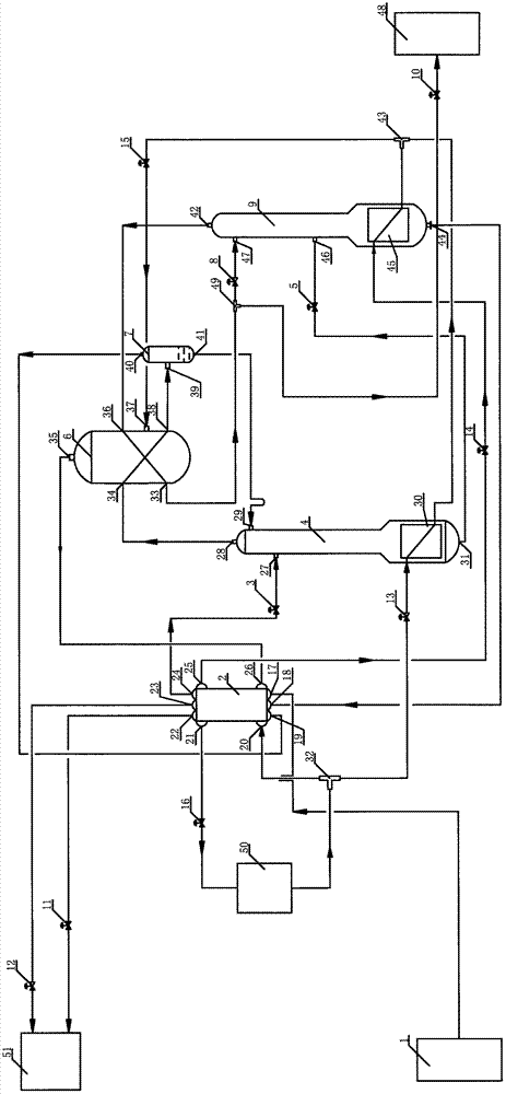 Device and production process for producing 5N-grade high-purity propane by adopting double-tower continuous rectification