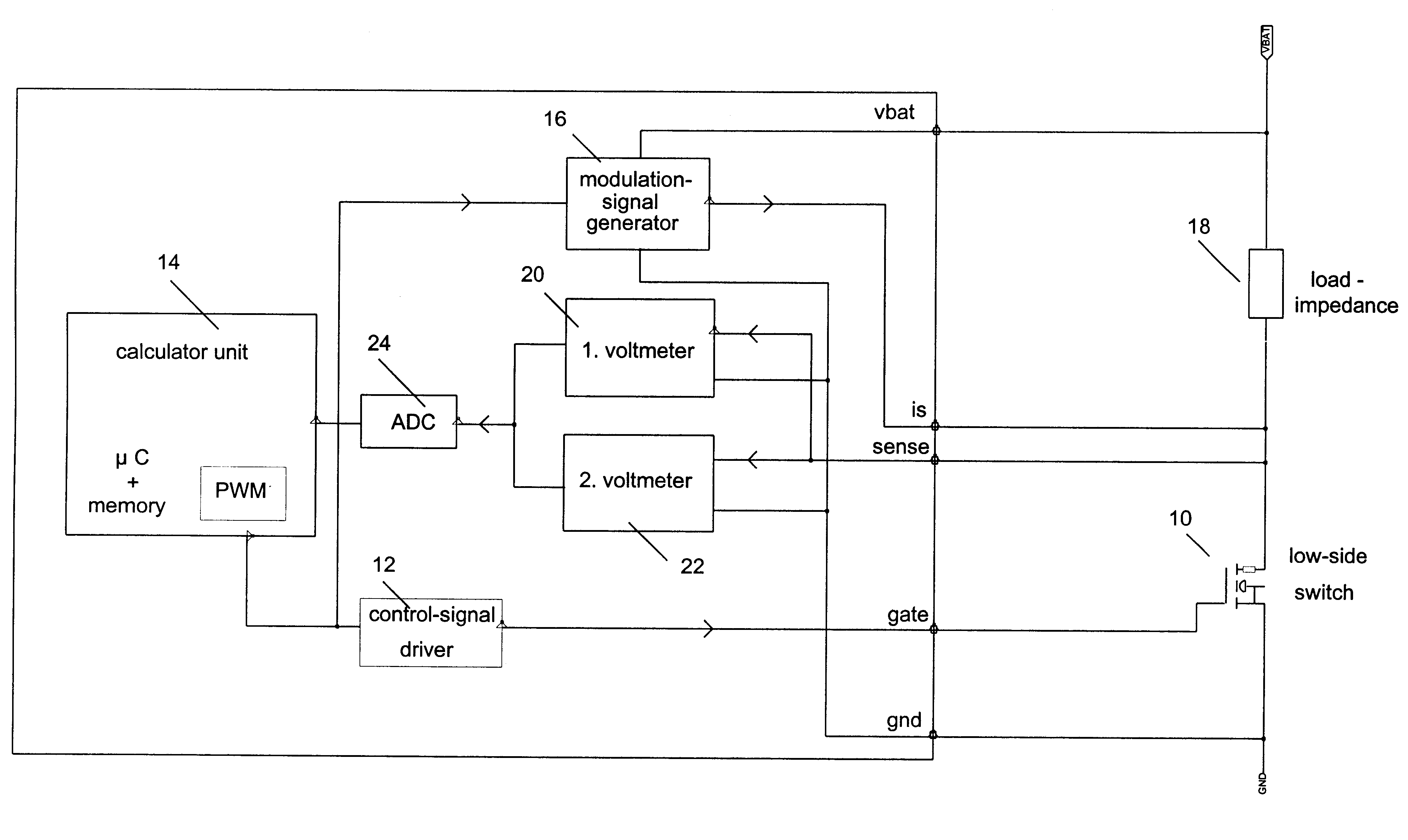 Circuit arrangement for monitoring an electronic switch controlling a load