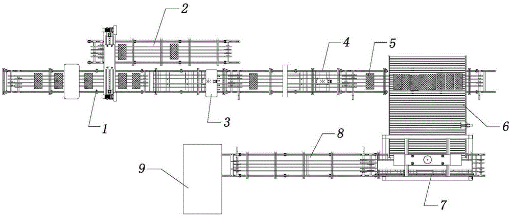 Automatic package inspection line for ceramic tiles