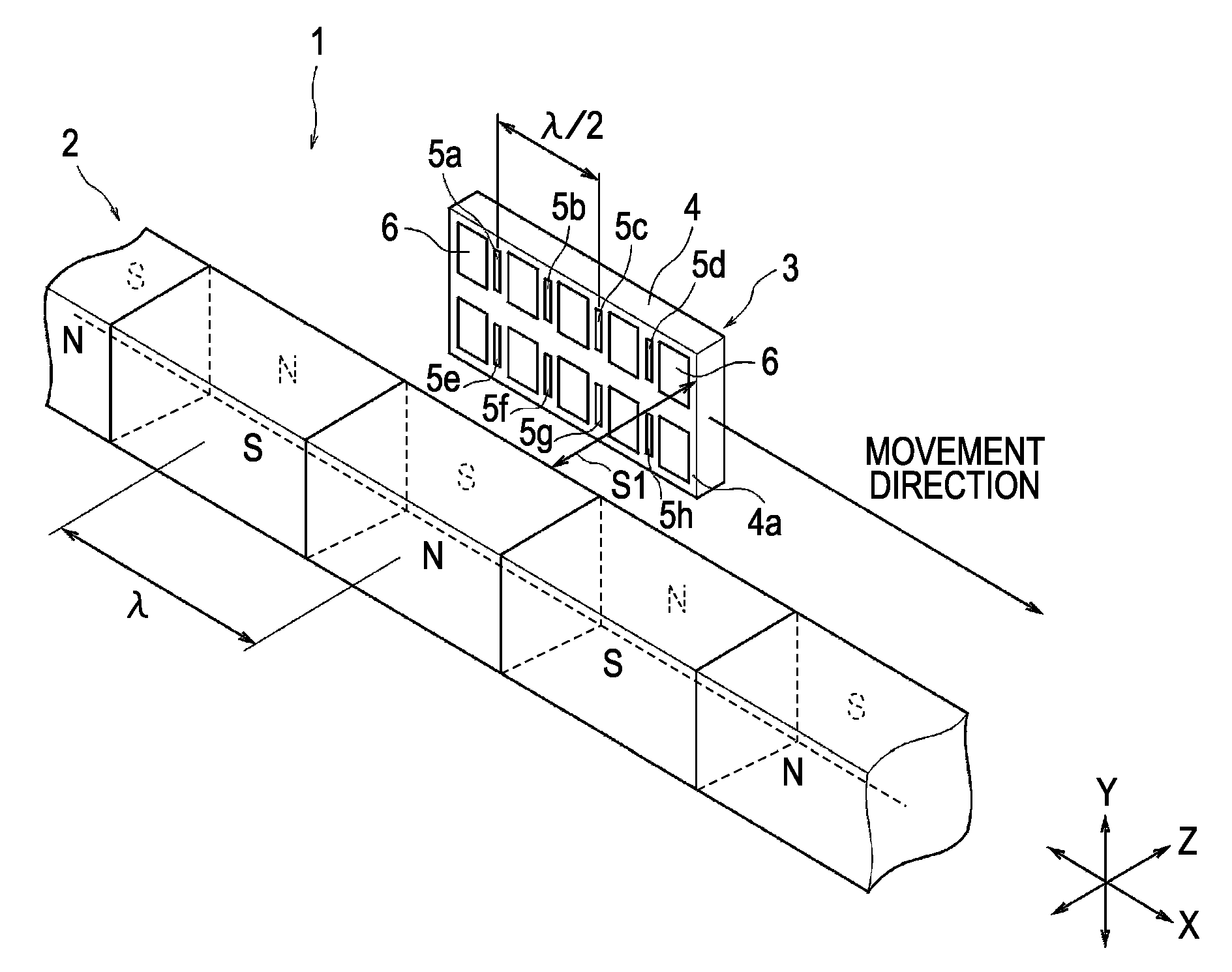 Magnetic sensor and magnetic encoder using same