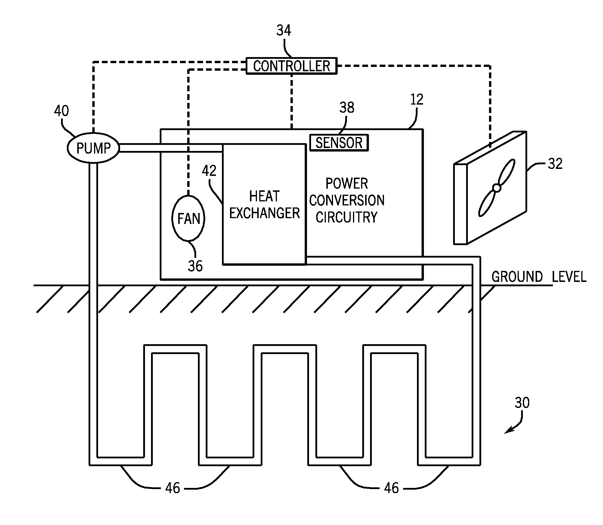 Geothermally cooled power conversion system