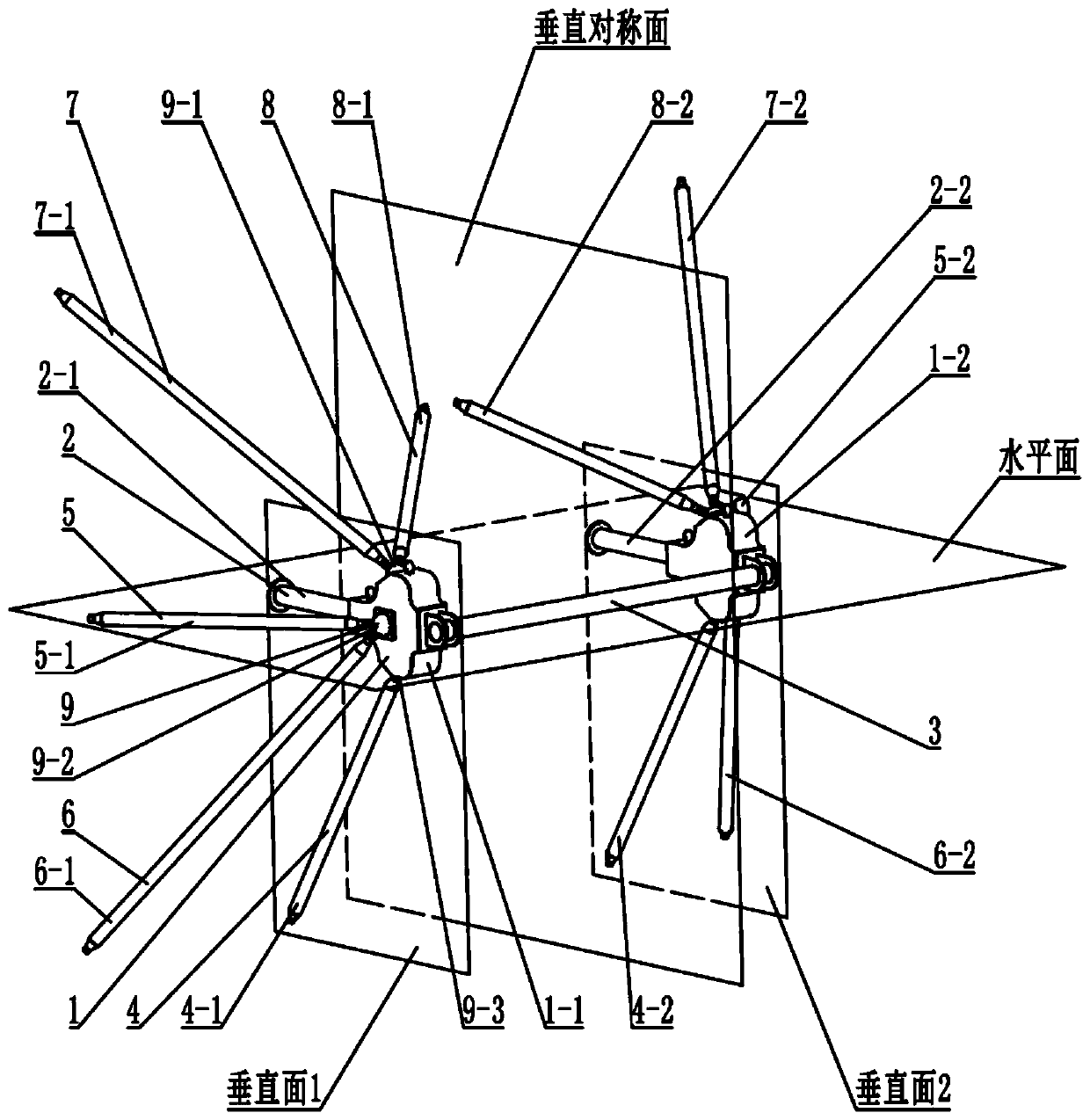 Spatial structure balance weight device for reflector antennas