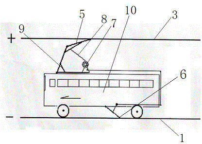 Device and method for charging electric automobile in traveling