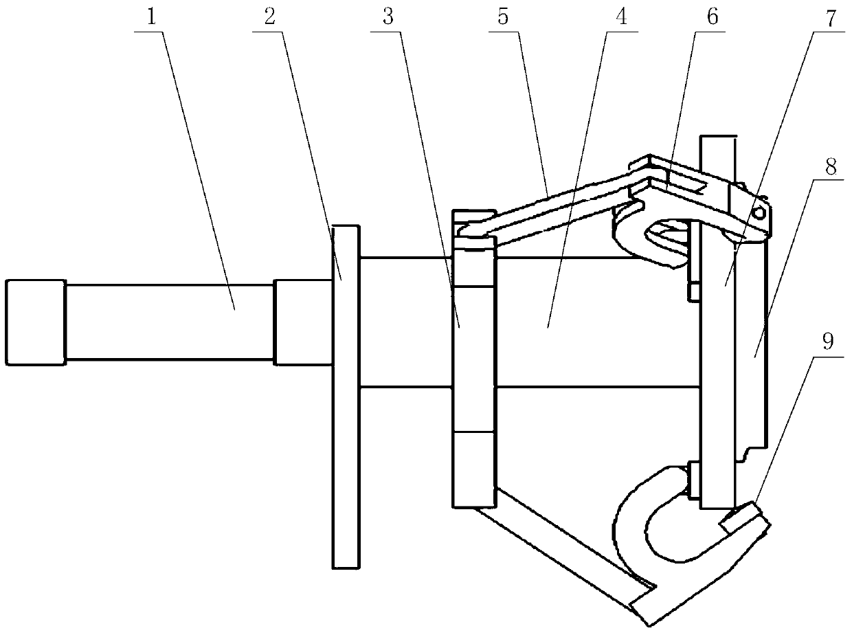 A trapezoidal flange three-claw clamping structure for a vehicle purifier