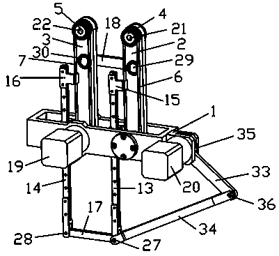 Electric cylinder drive two-translation grabbing robot mechanism of synchronous belt transmission structure