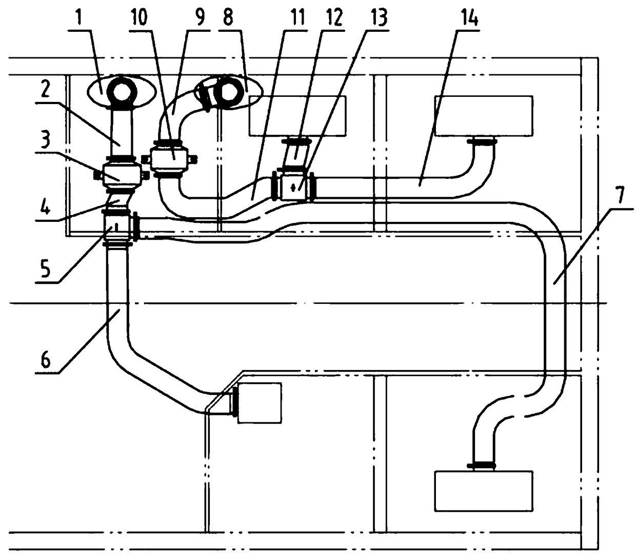 Rail train waste discharge system and rail train with the same