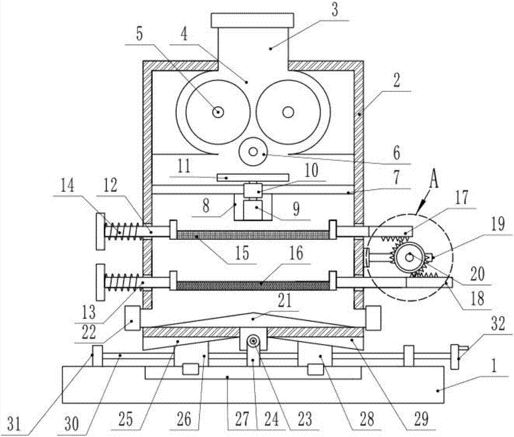 Smashing and screening device for compound fertilizer production