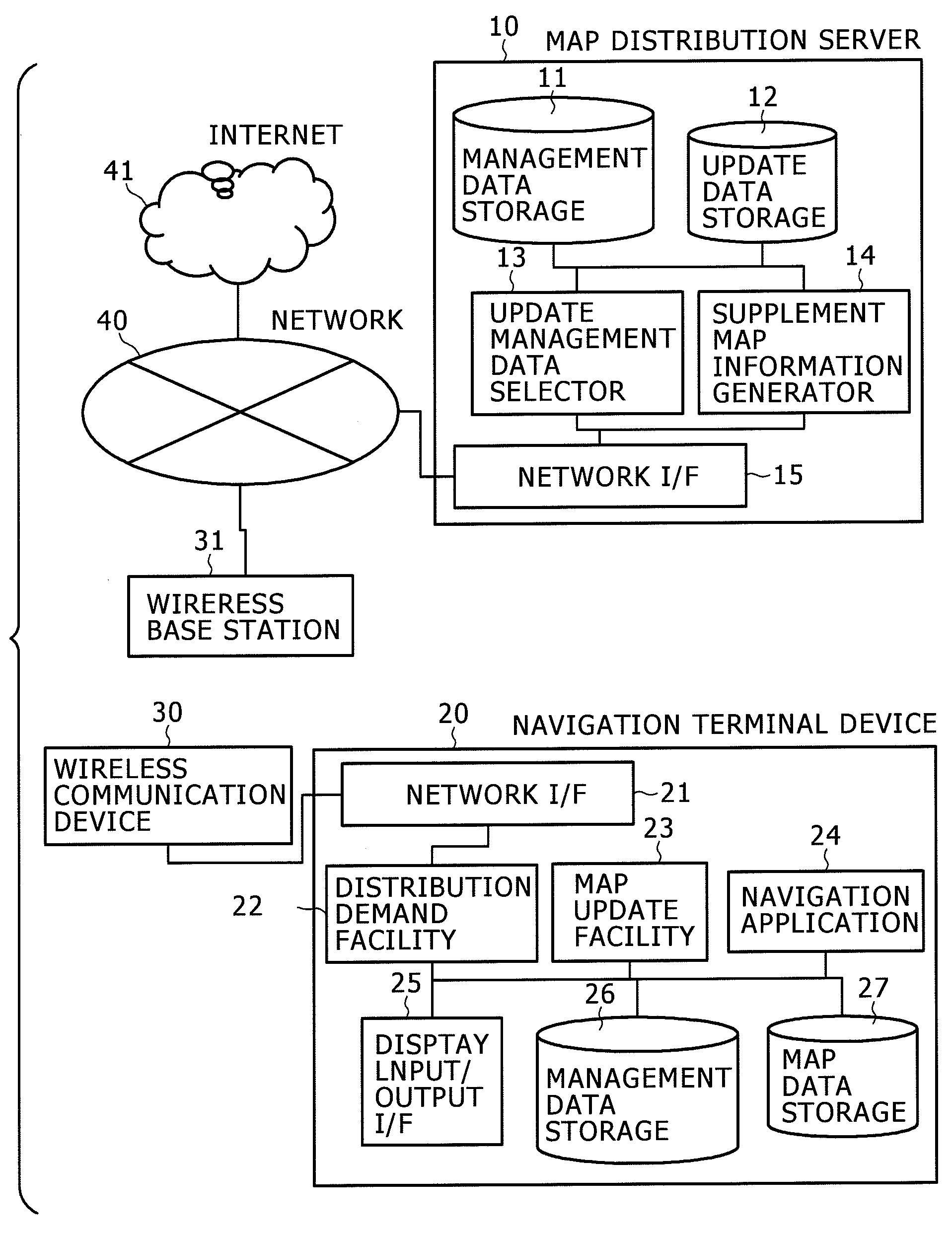 Map Data Delivering Device, Communication Terminal, and Map Delivering Method