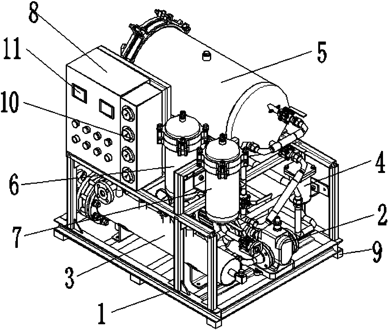 Novel lubricating oil water separation oil purifier for warship