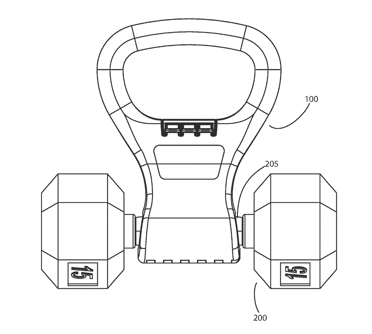 Bottom-hinged intermediate-locking barbell holder