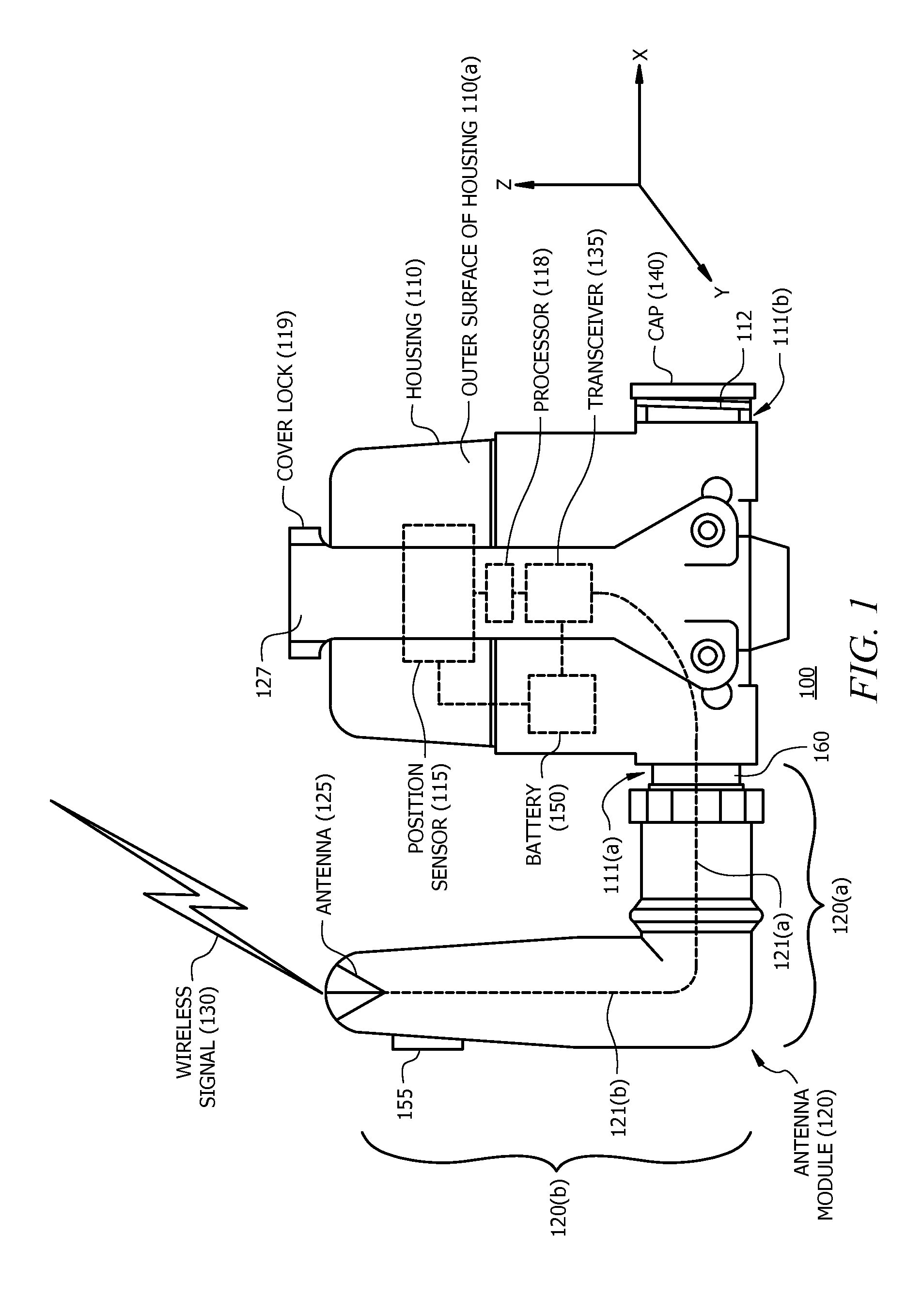 Wireless sensor having multiple possible antenna mounting locations