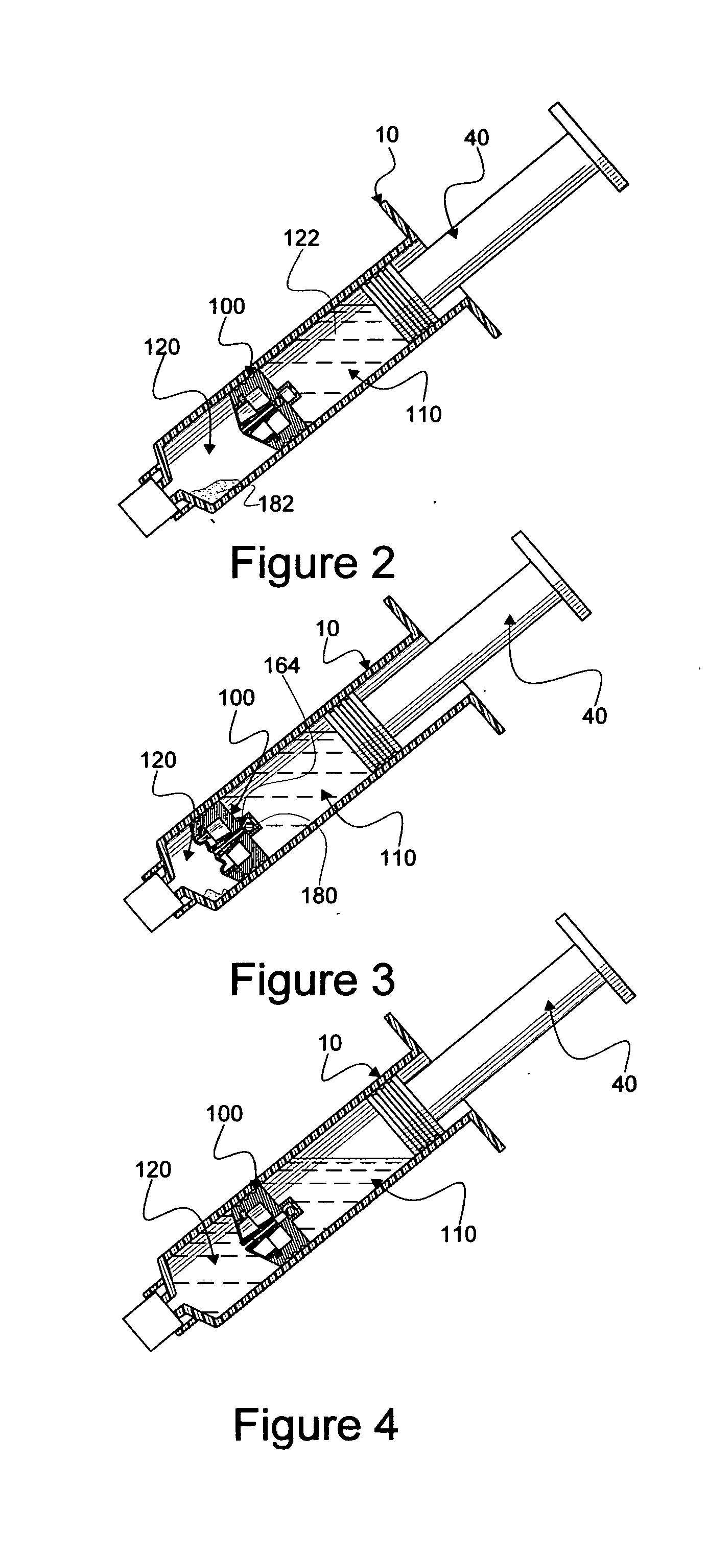 Pressure actuated valve for multi-chamber syringe applications