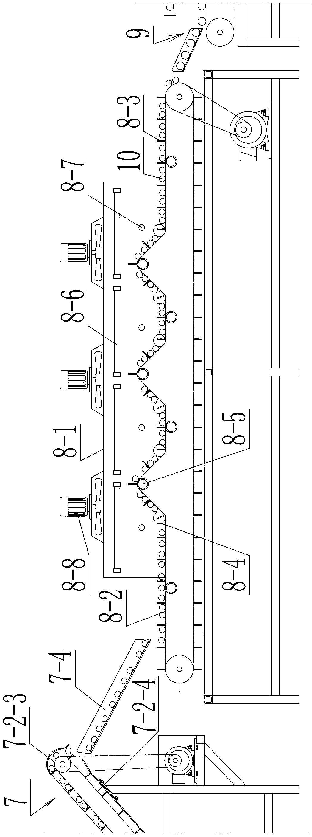 Continuous egg product baking manufacturing machine