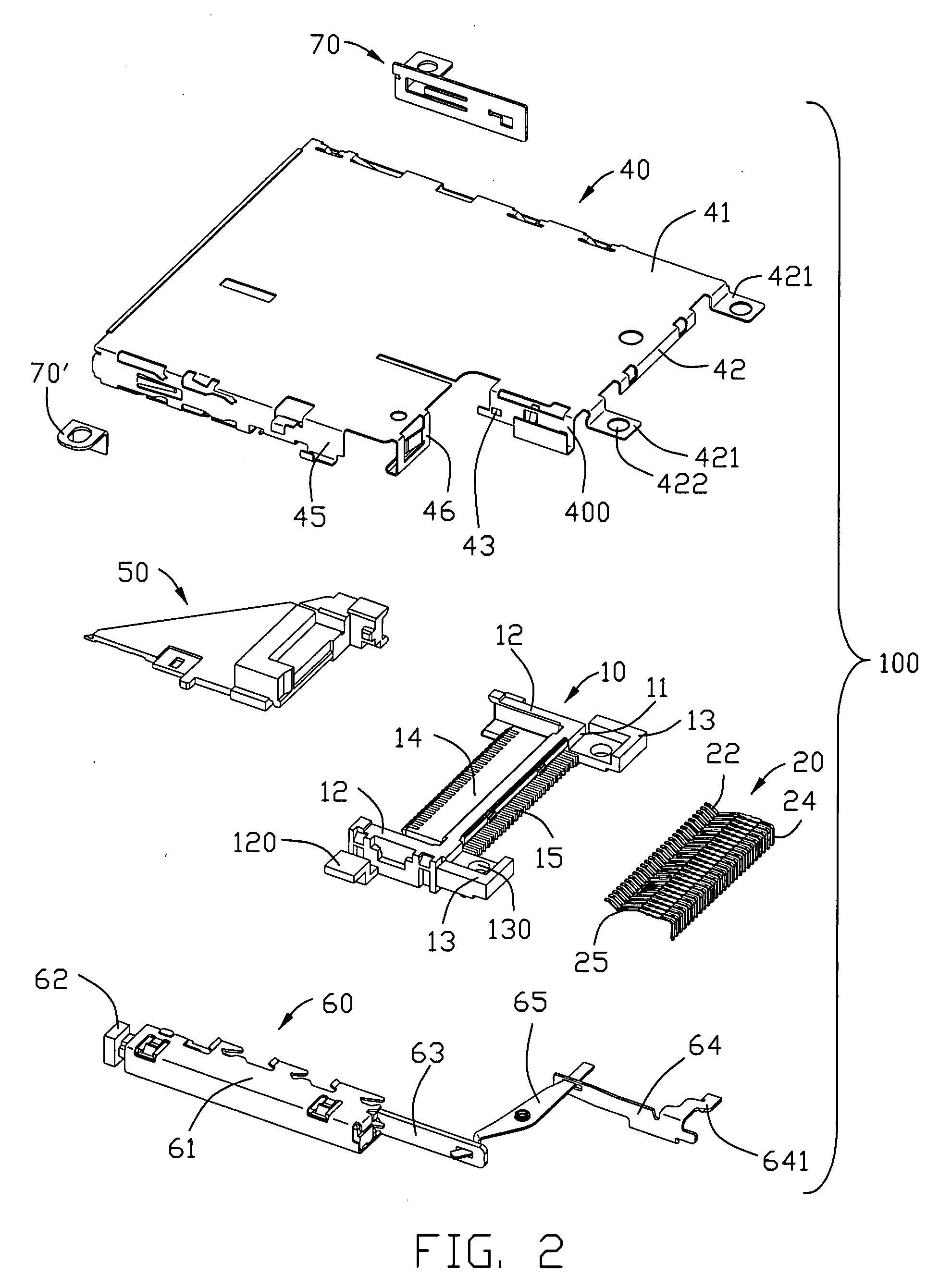 Sinking electrical card connector