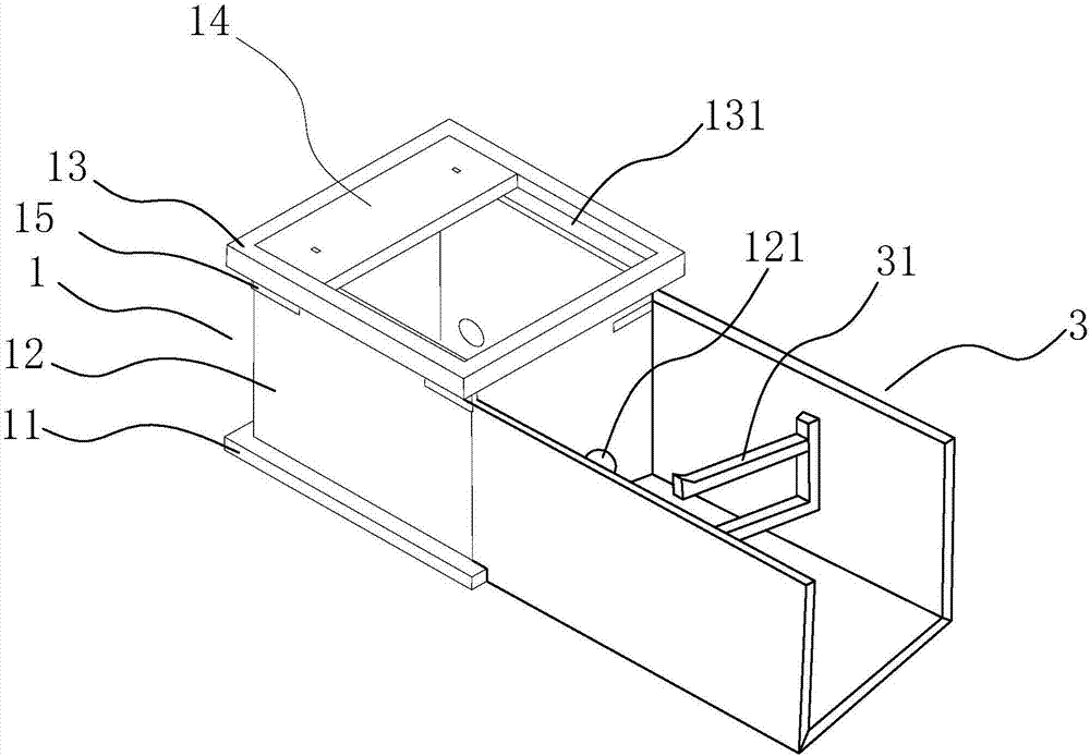 Pre-buried device suitable for laying communication cable