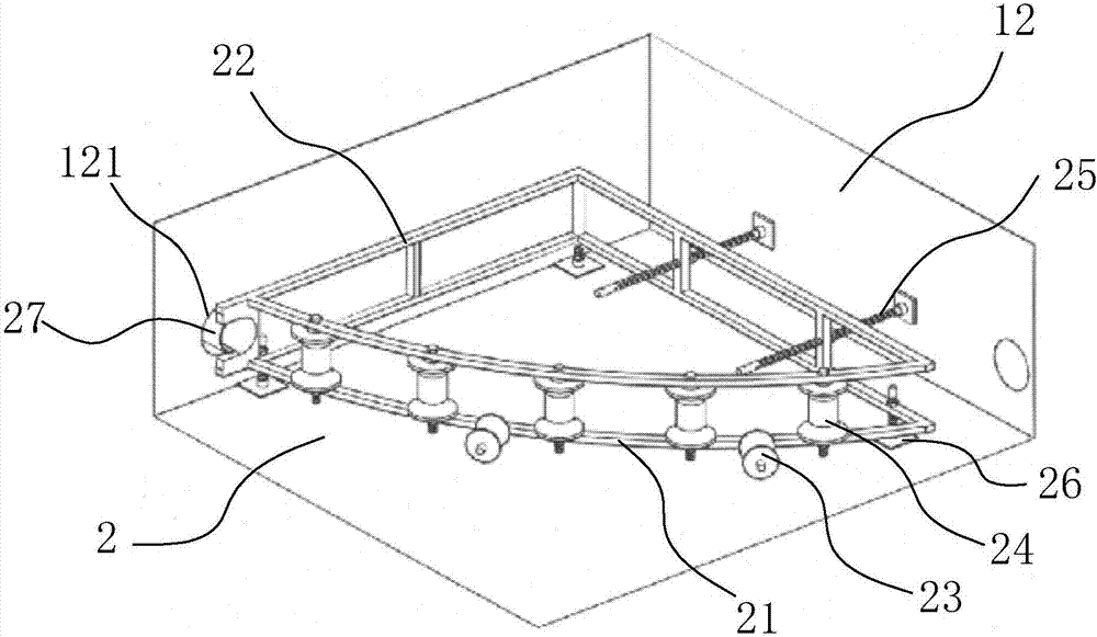 Pre-buried device suitable for laying communication cable