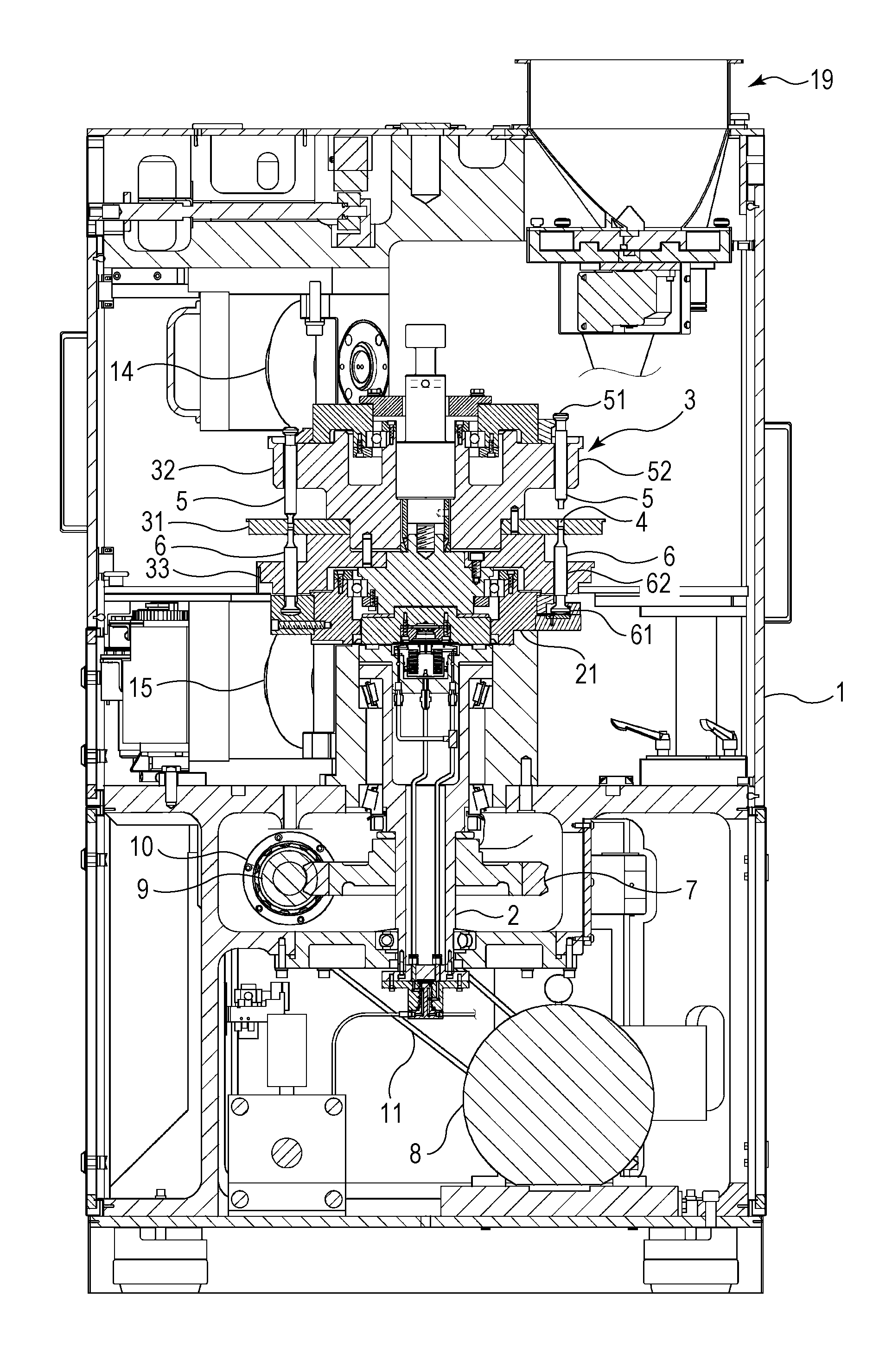 Powdery material mixing and feeding device and compression-molding machine including the same