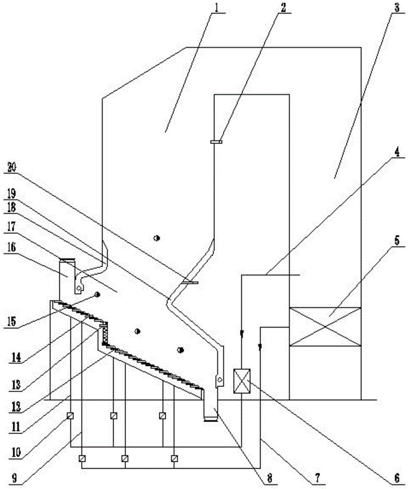 Smoke circulating combusting system for waste palm boiler