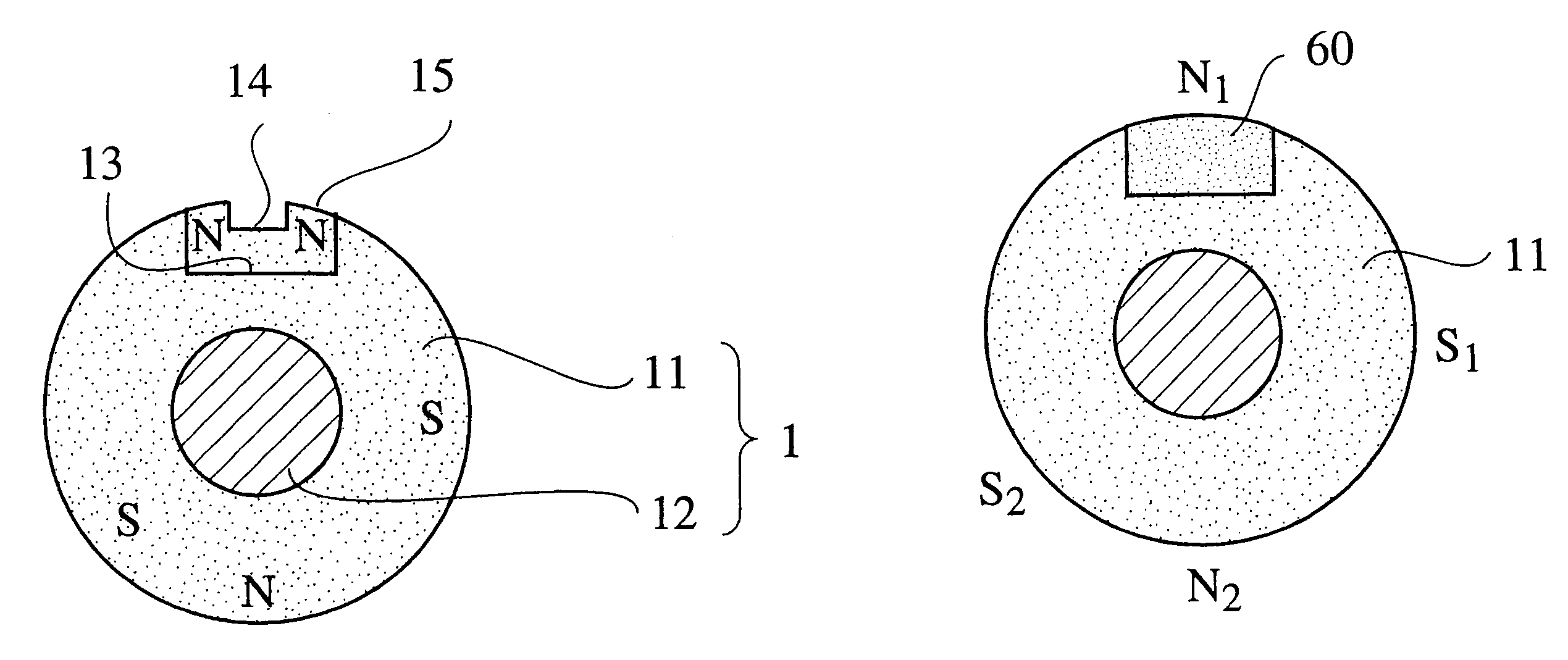 Magnet roll having an anisotropic bonded magnet portion containing rare earth-iron-nitrogen magnet powder