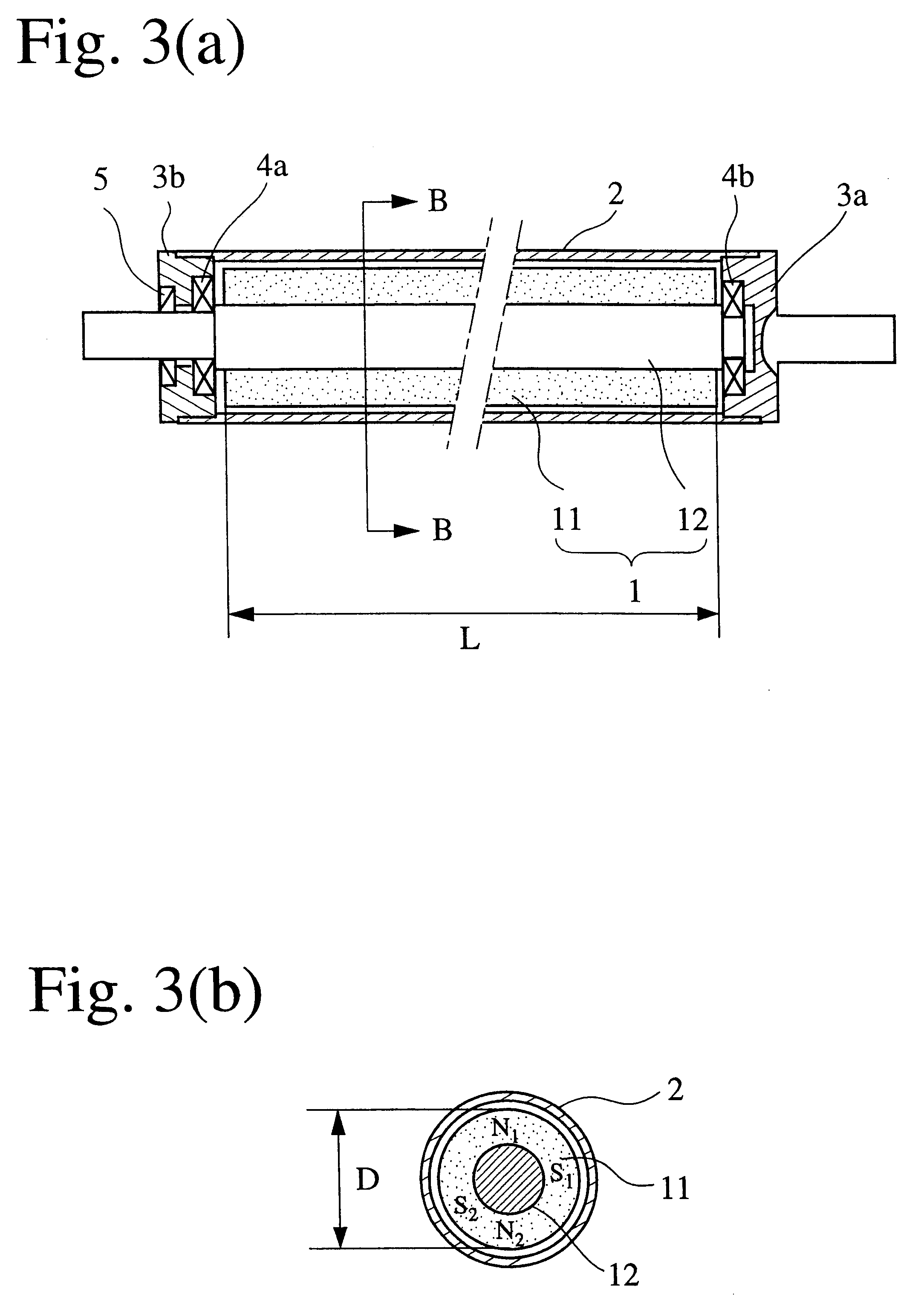 Magnet roll having an anisotropic bonded magnet portion containing rare earth-iron-nitrogen magnet powder