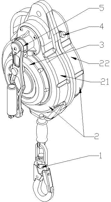 Retractable type fall arrester provided with integral rescuing device